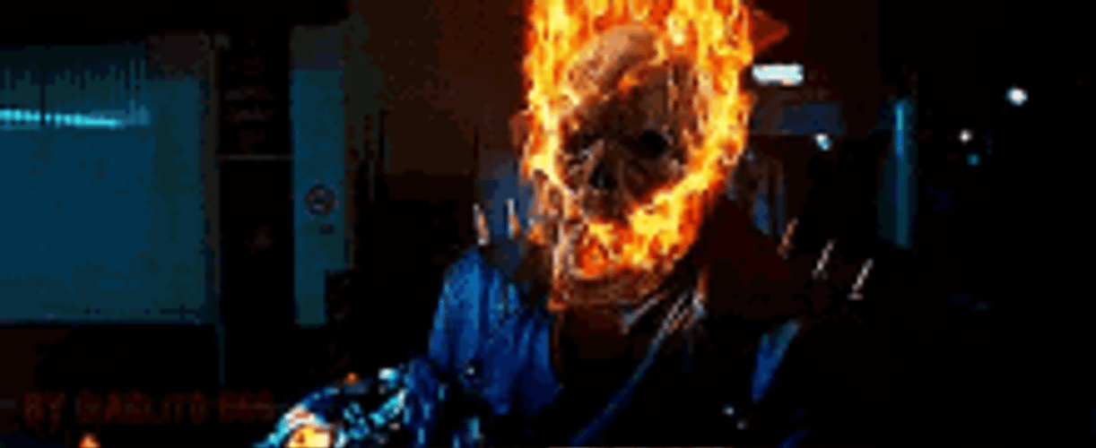 Ghost Rider Fixing His Jaw GIF