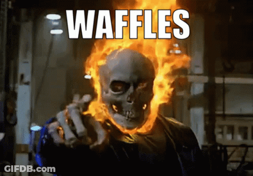 Ghost Rider Saying Waffles GIF