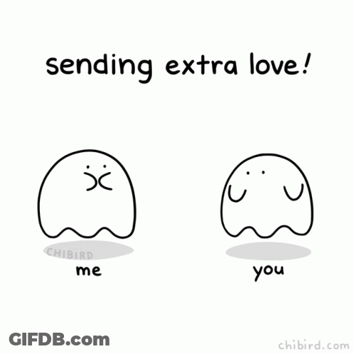 Ghost Sending Extra Love With Heart In Mouth GIF