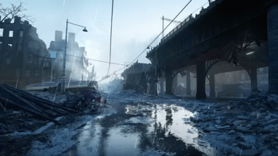 Ghost Town On Rainy Day GIF