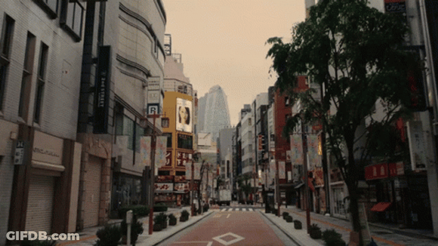 Ghost Town With Clean Roads GIF