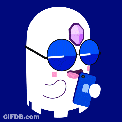 Ghost Wearing Sunglasses Holding Cellphone GIF