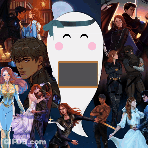 Ghost With Smiley Face Surrounded By Collage GIF