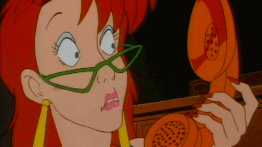 Ghostbusters Cartoon Janine Phone GIF