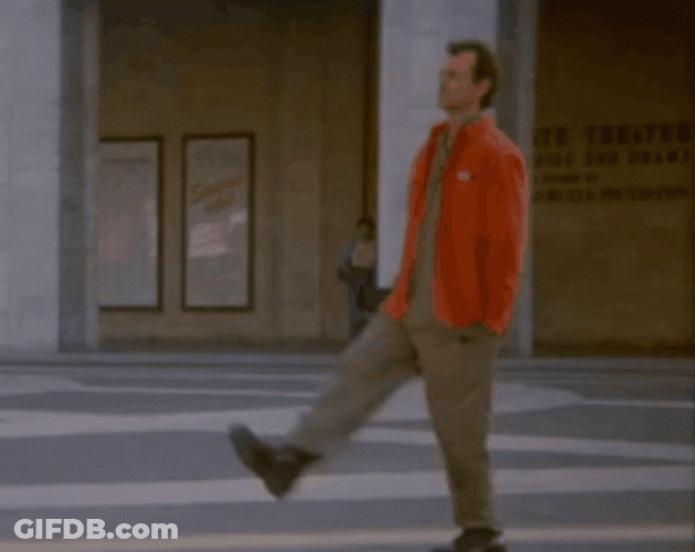 Ghostbusters Peter Venkman Skipping GIF