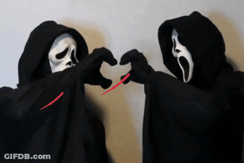 Ghostface And Scream Making Heart GIF