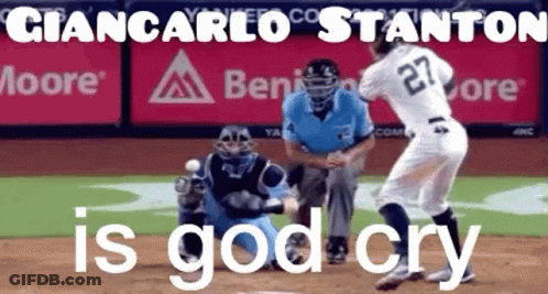 Giancarlo Stanton Crying During Game GIF