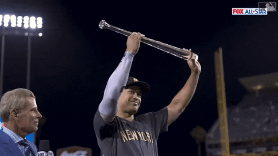 Giancarlo Stanton Raising Bat GIF