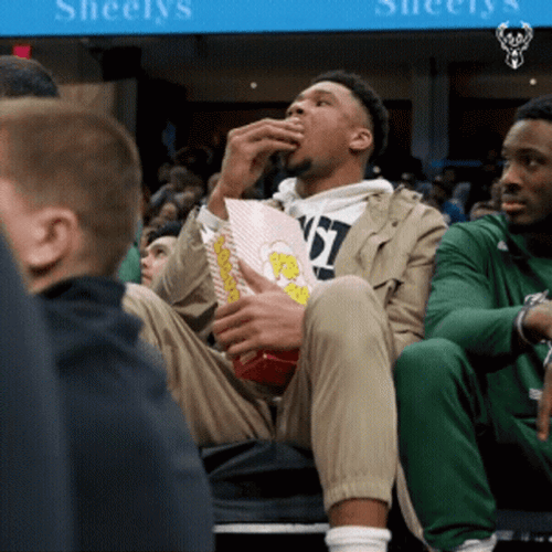 Giannis Antetokounmpo Eating Popcorn GIF