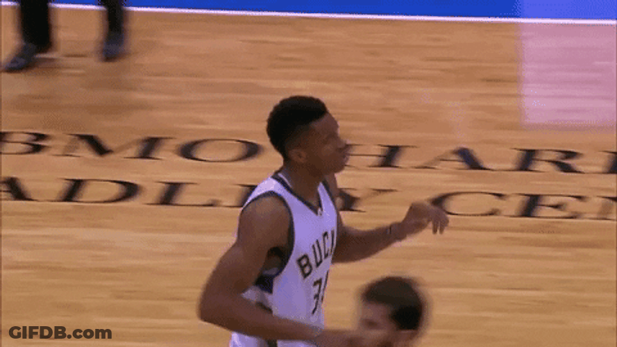 Giannis Antetokounmpo Match My Freak High Five Running GIF