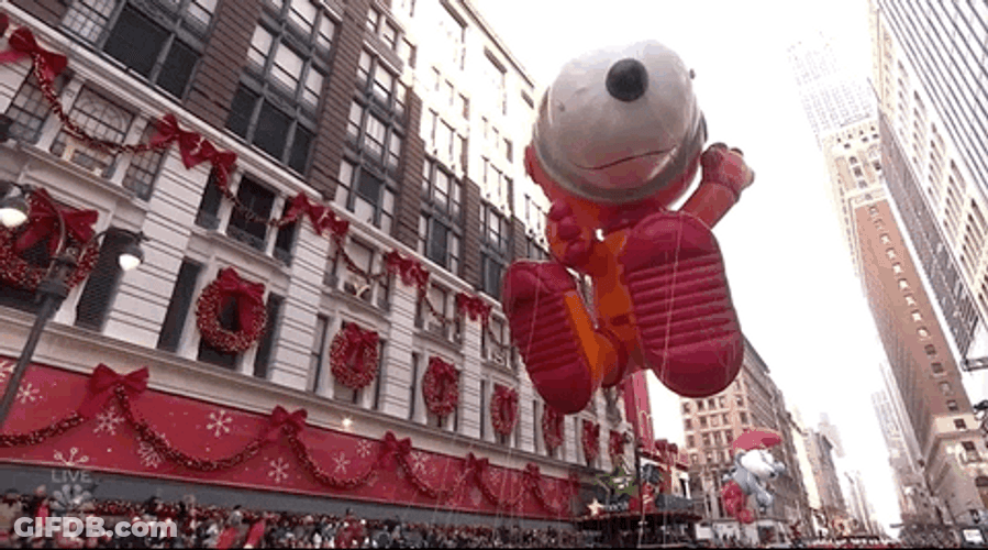 Giant Balloon Snoopy Floating GIF