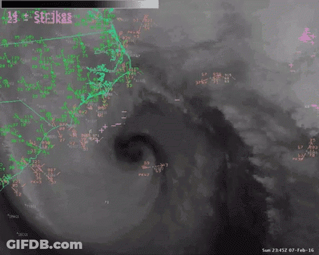Giant Bomb Cyclone Seen From Satellite GIF