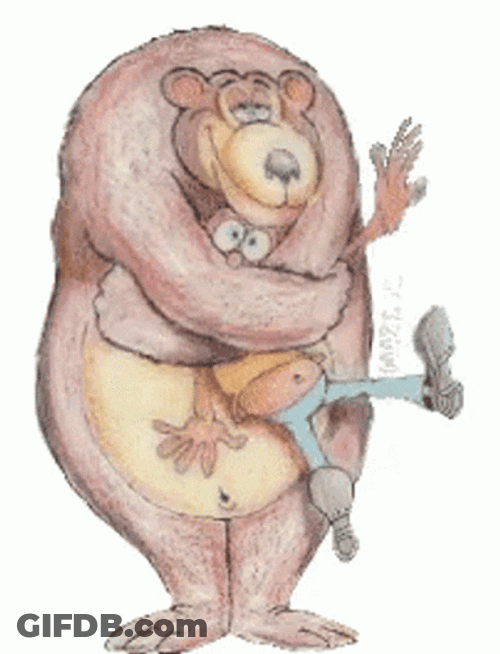 Giant Hug Emoji Bear GIF