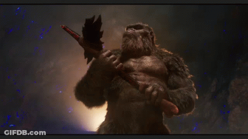 Giant Monster Holding Spear GIF