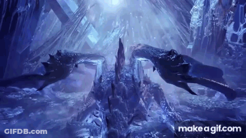 Giant Monster Swimming In Cave GIF