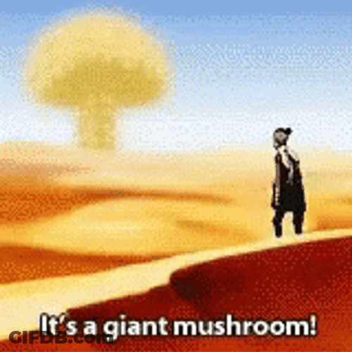Giant Mushroom Cloud It's Friendly GIF
