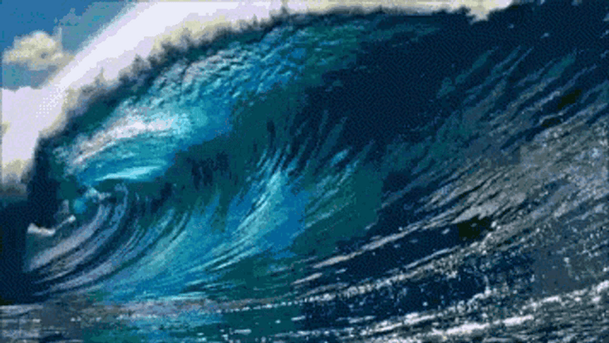 Giant Ocean Wave Rolling GIF
