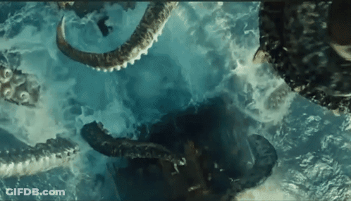 Giant Octopus Swimming In Ocean GIF