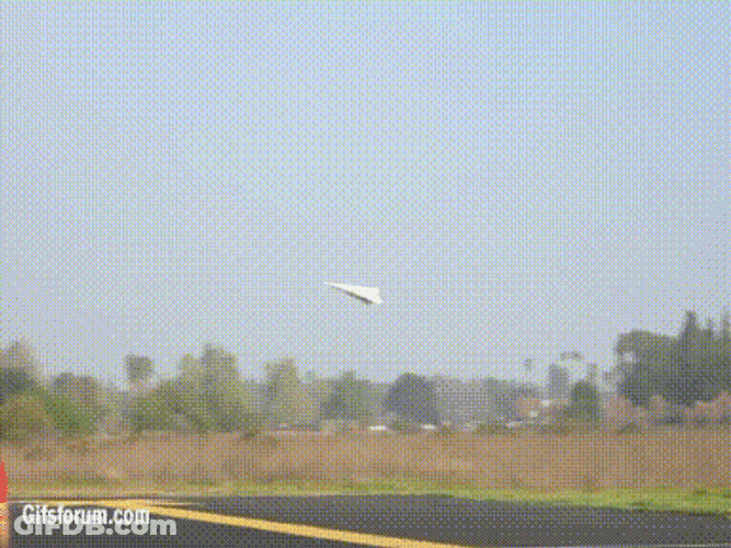 Giant Paper Airplane Flying GIF