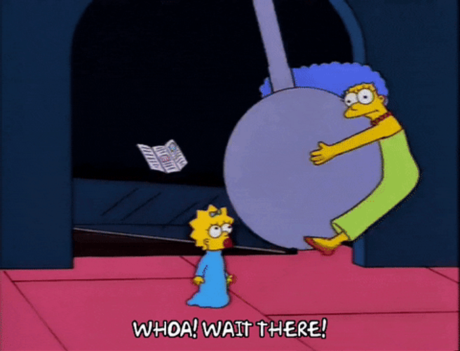 Giant Pendulum Marge And Maggie Simpsons GIF