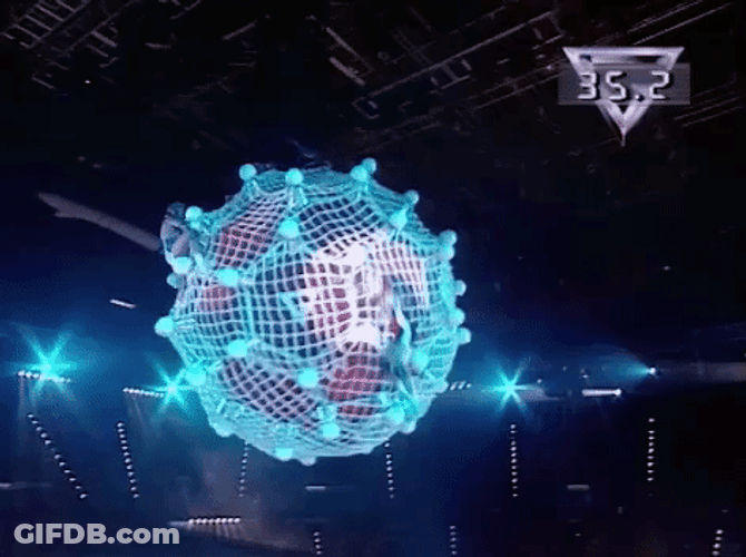 Giant Pendulum On Gladiators TV Show GIF