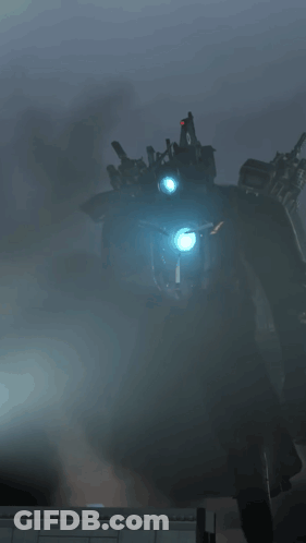 Giant Robot With Blue Eyes GIF