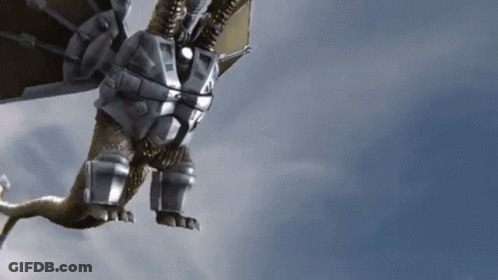 Giant Robotic Dragon Flying GIF