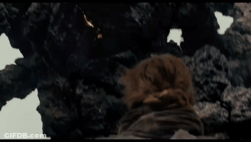 Giant Rock And Smoke Monster Skull GIF