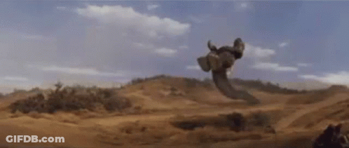 Giant Snake Flying In Desert GIF