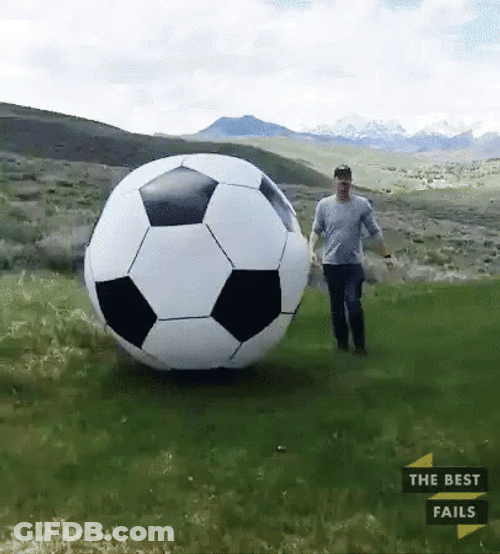 Giant Soccer Ball Fail GIF