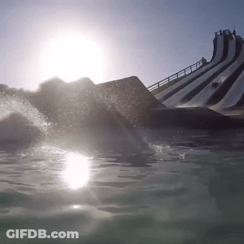 Giant Waterslide Overshooting Ejection Fail GIF