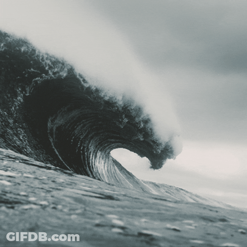 Giant Wave Moving In Slow Motion GIF