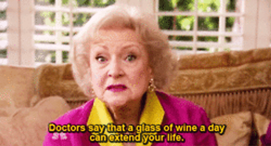 Giant Wine A Day Betty White GIF