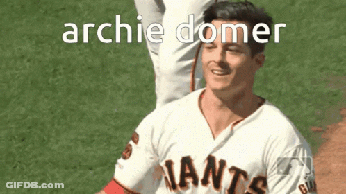 Giants Baseball Player Archie Domer Smiling GIF