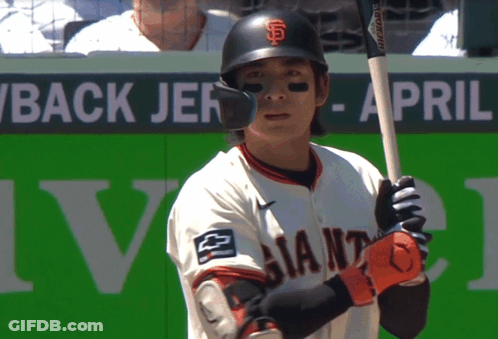 Giants Baseball Player Holding Bat GIF