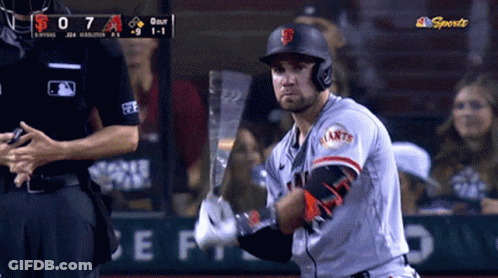 Giants Baseball Player Swinging Bat GIF