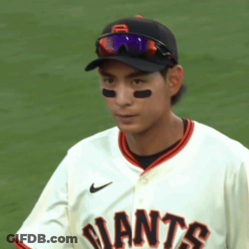 Giants Baseball Player Wearing Sunglasses And Hat GIF