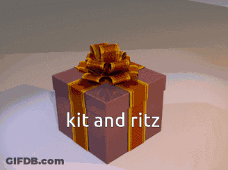 Gift Box With Bow Saying Kit And Ritz GIF