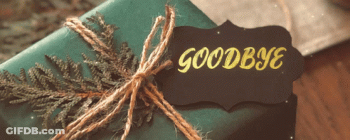 Gift With Tag Saying Goodbye GIF