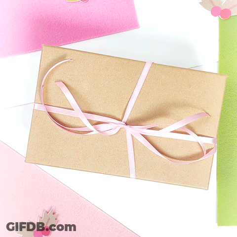 Gift Wrapped In Brown Paper With Pink Bow GIF