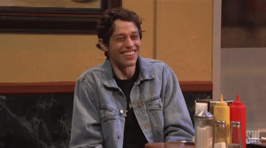 Giggle Shy Laughter Pete Davidson GIF