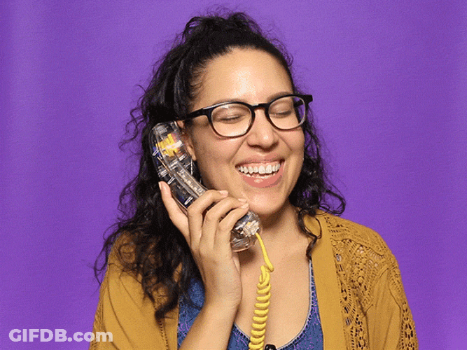 Giggling Call On Phone GIF