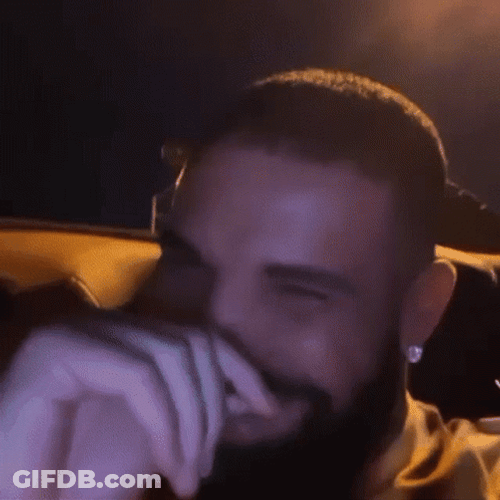 Giggling Laughing Drake Driving GIF