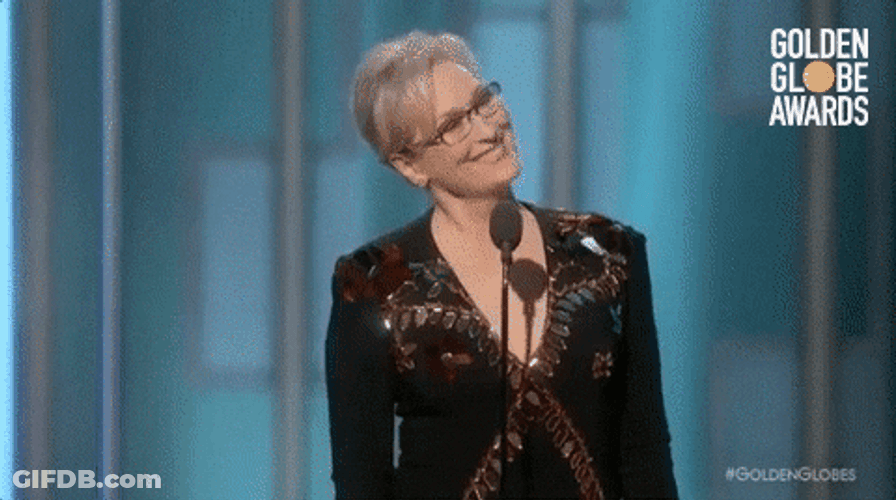 Giggling Meryl Streep Acceptance Speech GIF