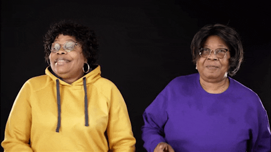 Giggling Old Lady Tandem Funny Dancing GIF