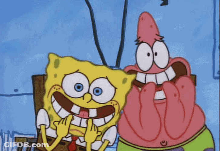 Giggling Spongebob And Patrick GIF