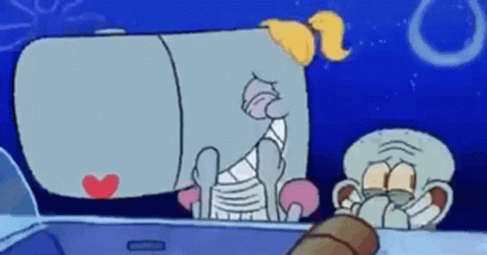 Giggling Squidward And Pearl GIF