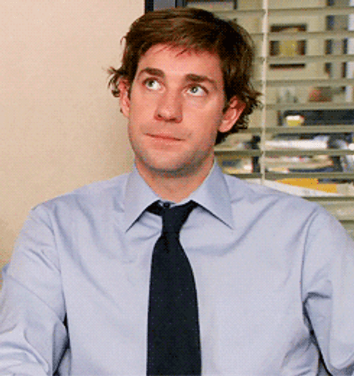 Giggling The Office Jim Silly Laugh GIF
