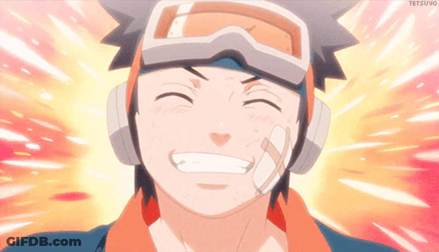 Giggling Young Obito Uchiha GIF