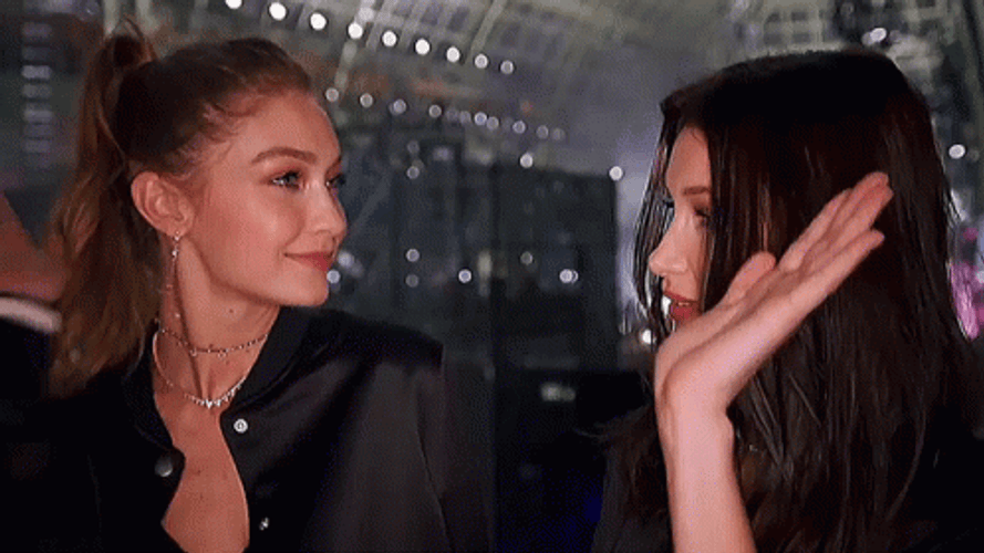 Gigi Hadid And Bella Hadid High Five GIF